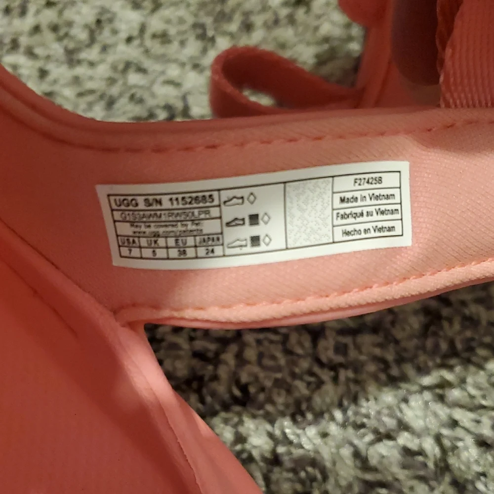 UGG Kids' Coral Pink Velcro Strap Sandals
